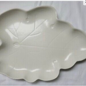 Harvest Leaf Platter 14” Brand New ,Leaf shape Pottery Barn- COLOR IVORY